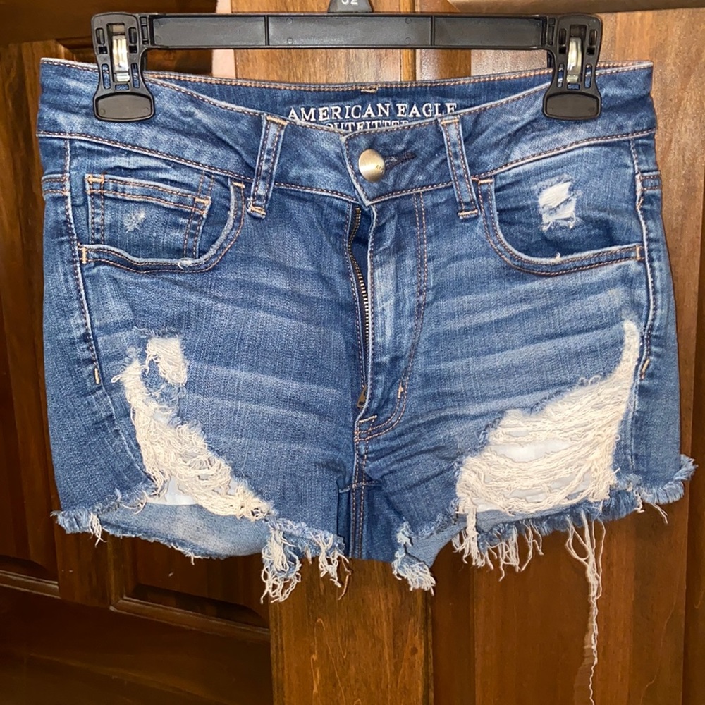 Blue distressed Jean shorts